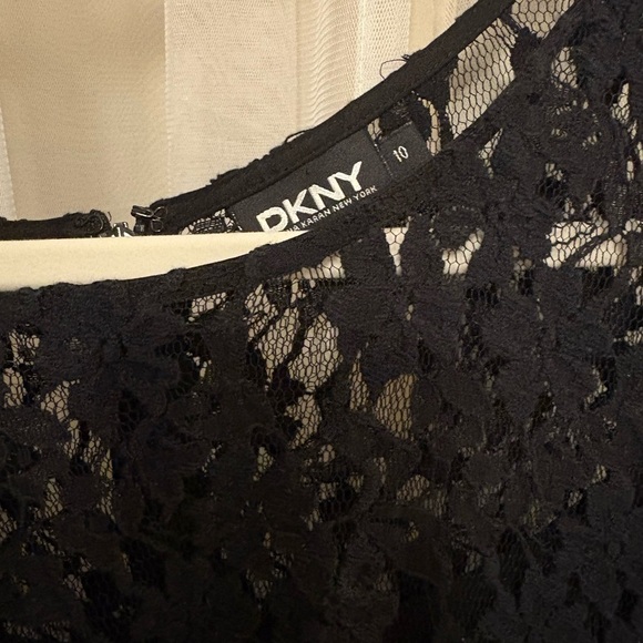 DKNY Black Lace Overlay Dress – Size 10 - Picture 6 of 9